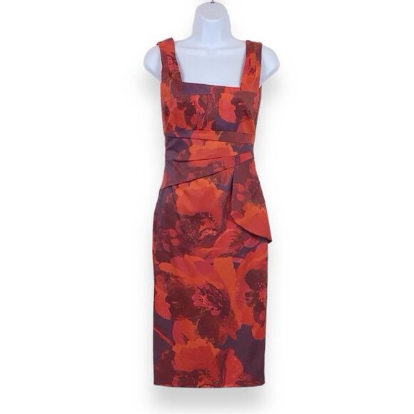 KAREN MILLEN Sleeveless Pencil Dress Asymmetric Neckline size 4 - Picture 1 of 10
